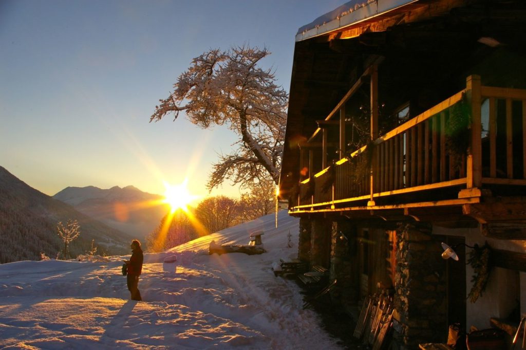 Coucher de soleil à la montagne